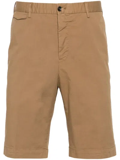 Pt Torino Slim-leg Cotton Chino Shorts In Brown