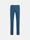 Pt Torino 'slim' Light Blue Stretch Cotton Pants In Blue
