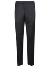Pt Torino Wool Trousers With Concealead Closure In Grigio Piombo