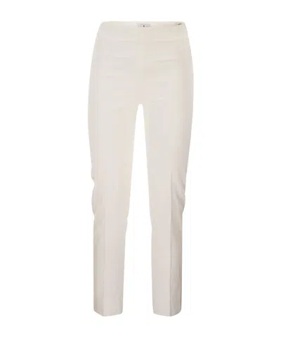 Pt Torino Slim Trousers In Stretch Viscose In White
