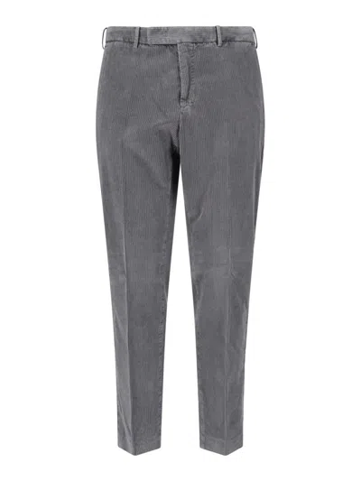 Pt Torino Corduroy Straight Pants Rebel In Grey