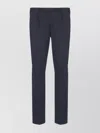 Pt Torino Straight Cotton Trousers Belt Loops In Blue