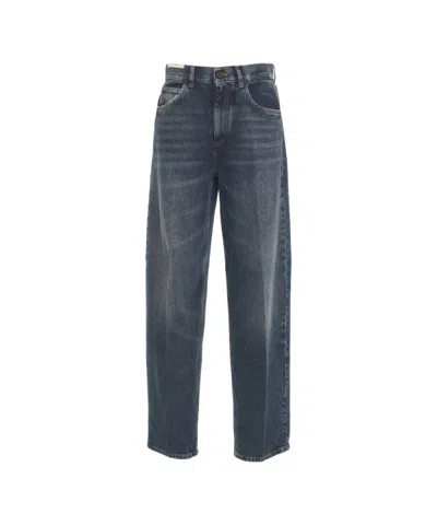Pt Torino Straight-leg Blue Jeans With Mid-rise Waist And Five-pocket Design In Gray