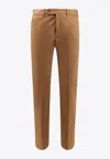 Pt Torino Stretch Cotton Trouser In Brown