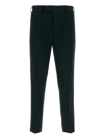 Pt Torino Straight-leg Cotton-blend Trousers In Black