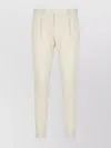 Pt Torino Straight Leg Cotton Trousers With Front Pleats In Neutral
