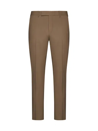 Pt Torino Straight-leg Cropped Tailored Trousers In Cappuccino