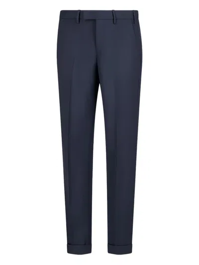 Pt Torino Straight-leg Cuffed Trousers In Blue