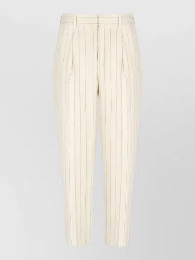 Pt Torino Straight Leg Linen Cotton Tailored Pants In Neutral