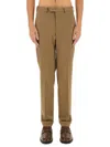 Pt Torino Tailored Brown Suit Pants With Straight-leg Silhouette In Brown