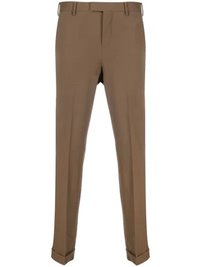 Pt Torino Straight-leg Tailored Trousers In Brown