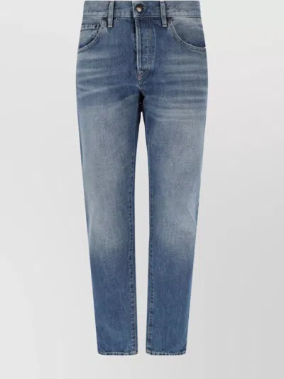 Pt Torino Straight Leg Trousers Belt Loops In Blue