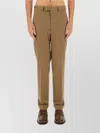 Pt Torino Tailored Brown Suit Pants With Straight-leg Silhouette In Brown