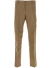 Pt Torino Wool Blend Trousers With Pockets And Belt Loops In Brown