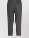 Pt Torino Straight Leg Trousers Cuffed Hem In Black