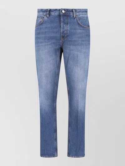 Pt Torino Straight Leg Trousers Five Pocket Design In Blue