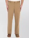 Pt Torino Straight Leg Trousers In Cotton And Linen In Brown