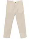 Pt Torino Beige Tailored Trousers In Wool-linen Blend In Neutrals
