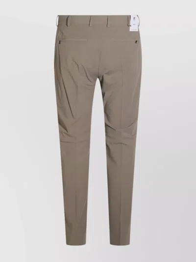 Pt Torino Straight Leg Trousers With Back Pockets And Belt Loops In Gray