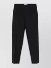 Pt Torino Straight Leg Trousers With Pleated Front And Side Slits In Black