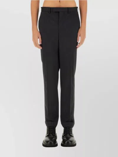 Pt Torino Straight Leg Trousers With Pockets And Loops In Black