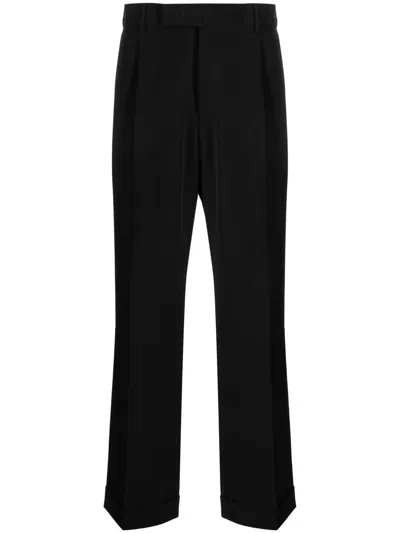 Pt Torino Straight-leg Virgin Wool Chino Trousers In Black