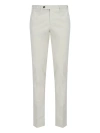 Pt Torino Back Slit Stretch Cotton Blend Trousers In Cream