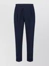 Pt Torino Mid-rise Tailored Trousers With Pleats And Buttoned Pockets In Blue