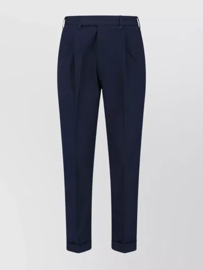PT TORINO STRAIGHT TROUSERS WITH BELT LOOPS AND CUFFED HEM