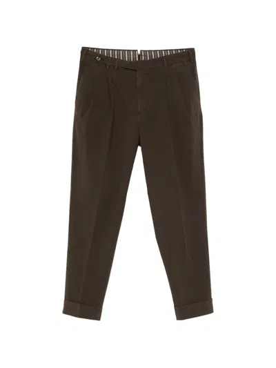 Pt Torino Straight Trousers With Pleats In Brown