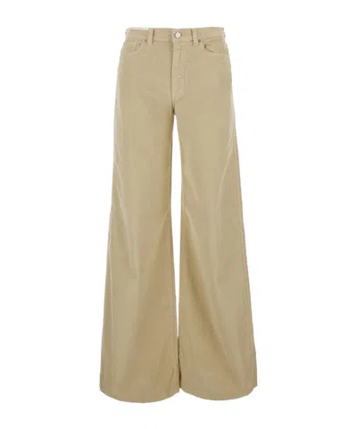 Pt Torino Cindy Corduroy Palazzo Pants In Neutral