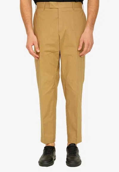 Pt Torino Straight-leg Chino Pants In Brown