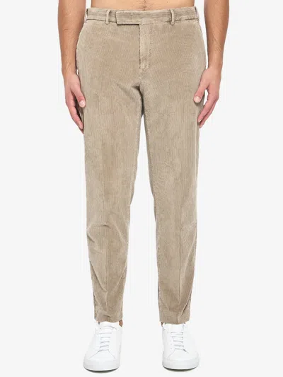 Pt Torino Straightleg Corduroy Trousers In Neutral