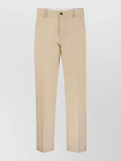 Pt Torino Straight-leg Cotton Linen Trousers In Neutral