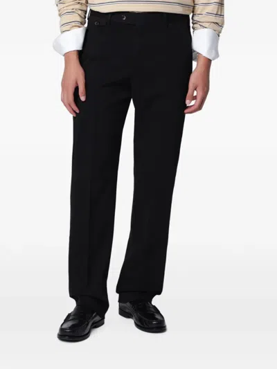 Pt Torino Straight-leg Cotton Trousers In Black
