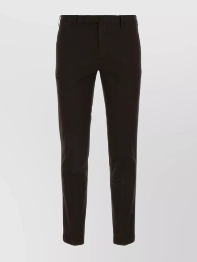 Pt Torino Streamlined Stretch Cotton Pants In Black