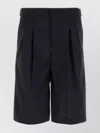 Pt Torino Midnight Blue Stretch Polyester Blend Bermuda Shorts