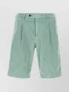 Pt Torino Stretch Corduroy Bermuda Shorts With Elastic Waistband
