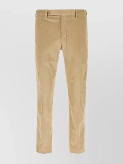 Pt Torino Stretch Corduroy Trousers Featuring Pockets In Brown