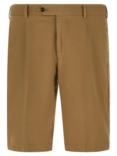Pt Torino Stretch Cotton Bermuda Shorts Bermuda And Short Beige In Brown
