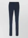 Pt Torino Stretch Cotton Blend Chino Trousers Belt Loops In Blue