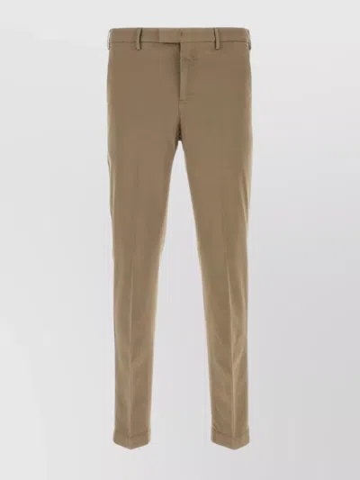 Pt Torino Stretch Cotton Blend Pant With Practical Pockets In Brown