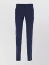 Pt Torino Blue Pants With Pleats And Belt Loops In Cotton Blend Man