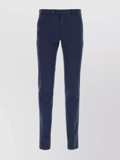 Pt Torino Stretch Cotton Blend Silkochino Pant In Blue