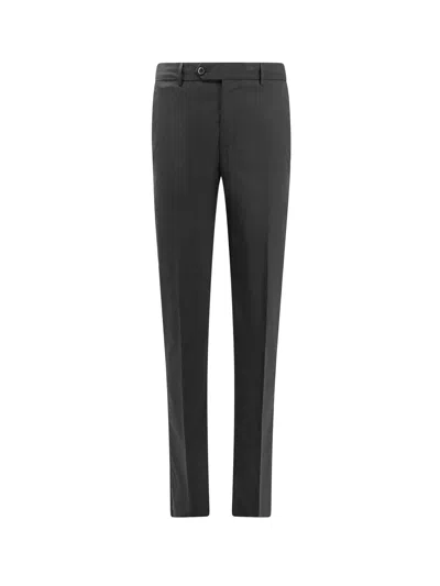 Pt Torino Stretch Cotton Chino Pant With Pressed Creases In Black
