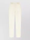 Pt Torino Stretch Cotton Blend Trousers With Front Pleats In White