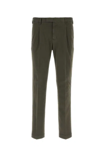 Pt Torino Stretch Cotton Pants With Tailored Comfort In Green