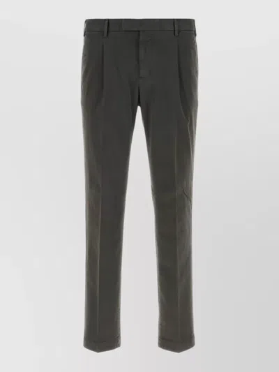 Pt Torino Stretch Cotton Tailored Pants Belt Loops In Gray