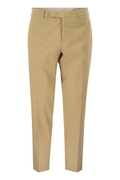 Pt Torino Stretch Cotton Tailored Trousers In Transparent