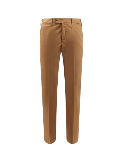 Pt Torino Stretch Cotton Trouser In Brown